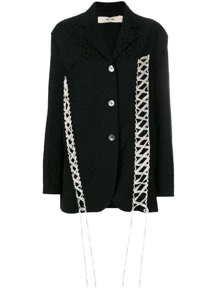 Damir Doma Jarn Lace-up Jacquard Blazer - Black