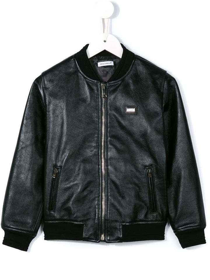 Dolce & Gabbana Kids Classic Bomber Jacket, Boy's, Size: 10 Yrs, Black