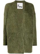 8pm Fuzzy Knit Cardigan - Green