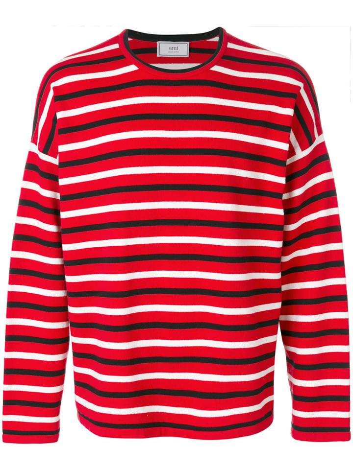 Ami Alexandre Mattiussi Oversized Crewneck Sweater - Red