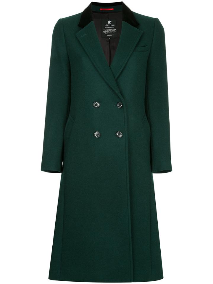 Loveless Double Breasted Coat - Green