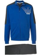 Ea7 Emporio Armani Logo Print Zip-up Jacket - Blue