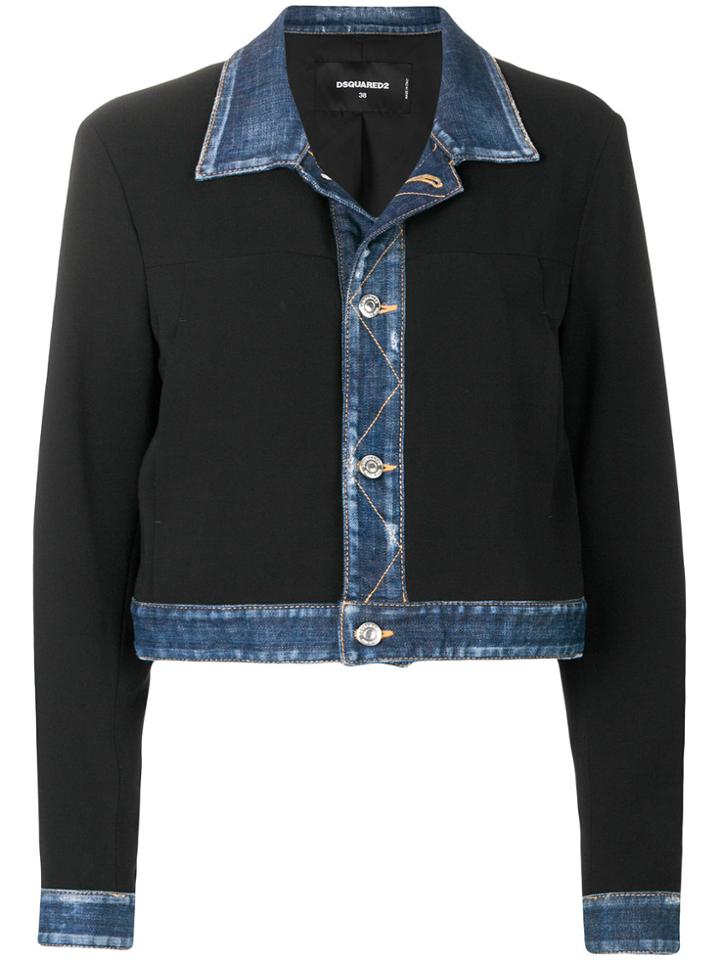 Dsquared2 Denim Trimmed Jacket - Black