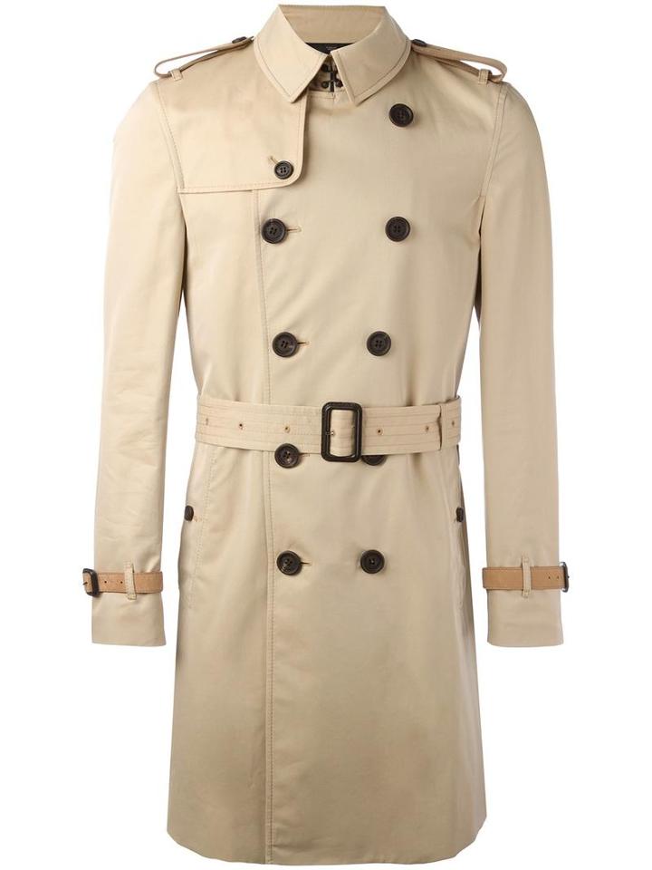 Burberry Runway Classic Mid Trenchcoat, Men's, Size: 48, Nude/neutrals, Cotton/cupro