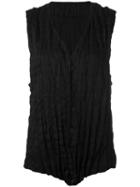 Issey Miyake Men - Pleated Waistcoat - Men - Cotton - 3, Black, Cotton