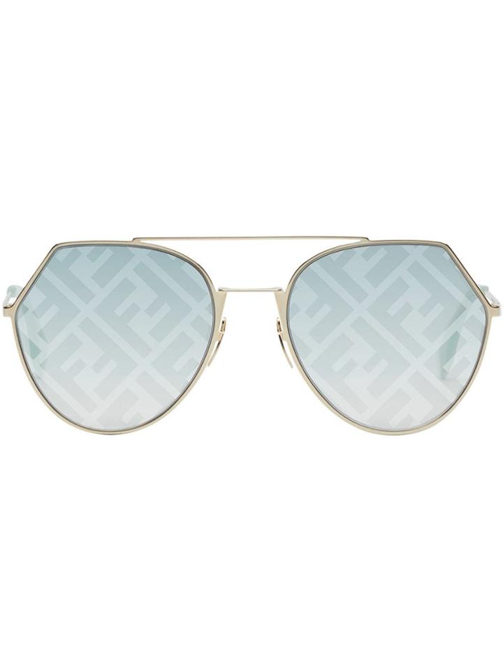Fendi Eyewear Monogram Sunglasses - Gold