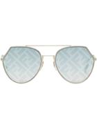 Fendi Eyewear Monogram Sunglasses - Gold