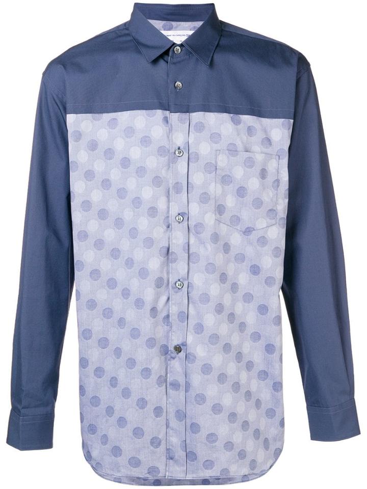 Comme Des Garçons Shirt Dobby Dots Shirt - Blue