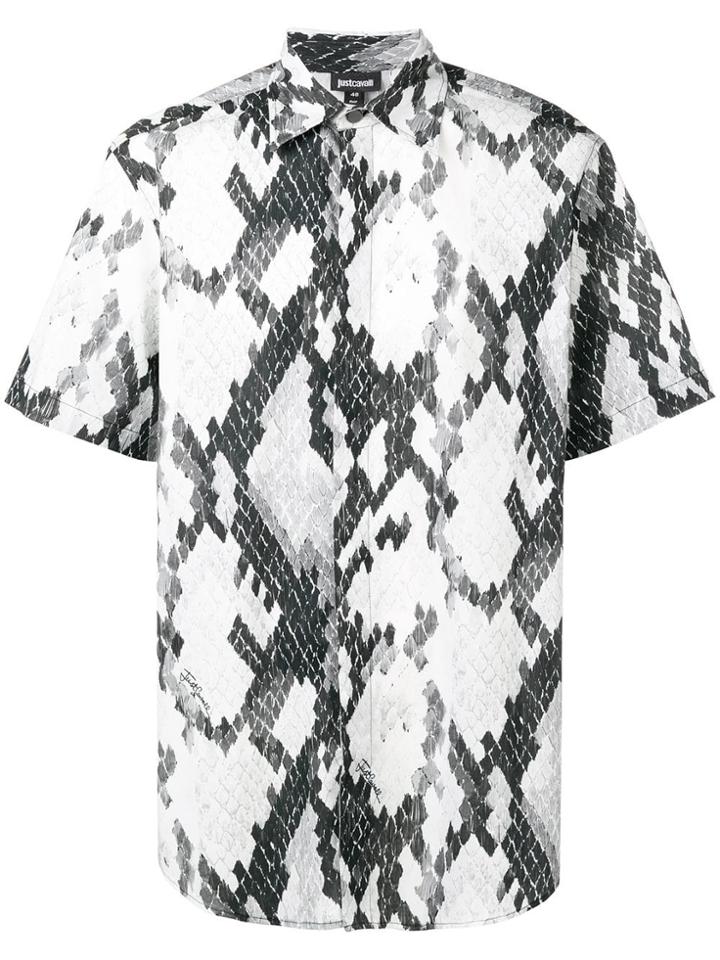 Just Cavalli Snakeskin Print Short-sleeve Shirt - Black