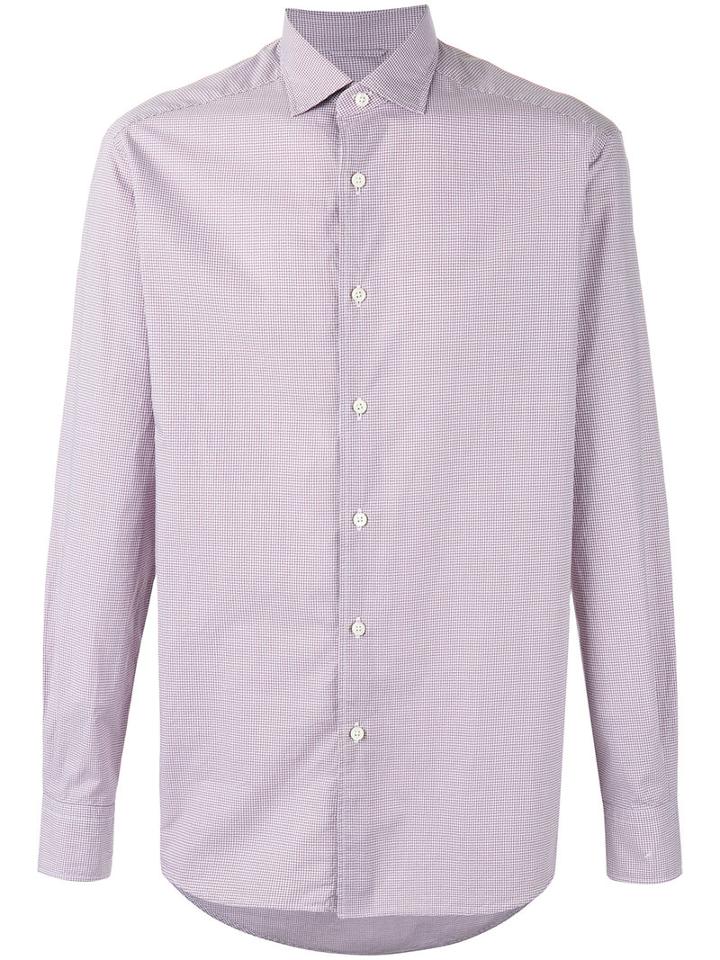 Ermenegildo Zegna Checked Shirt, Men's, Size: Xl, Pink/purple, Cotton