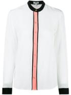 Kenzo Colour Block Blouse, Women's, Size: 42, White, Silk