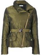 Versace Collection Belted Puffer Jacket - Green