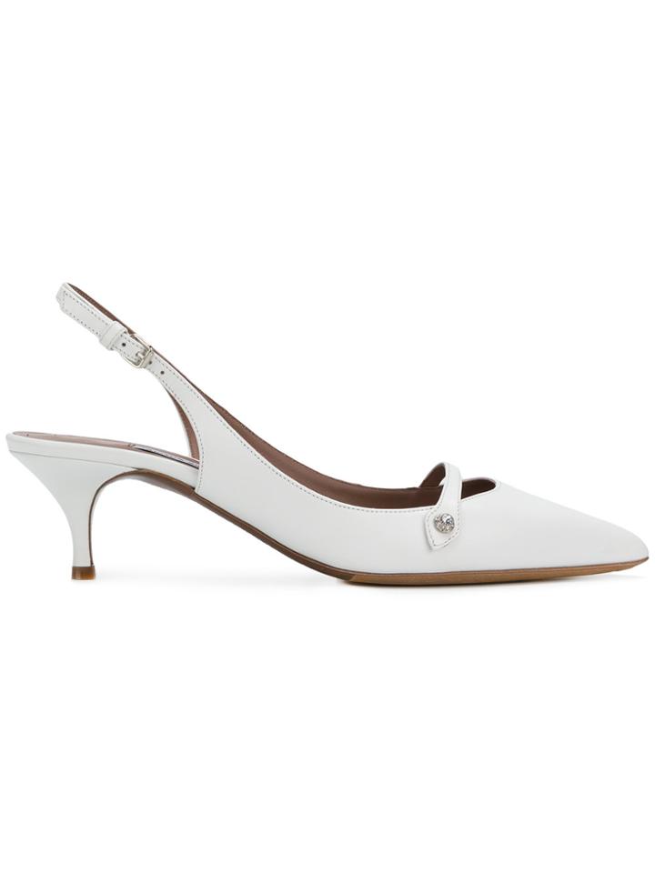 Tabitha Simmons Sling Back Pointed Pumps - White