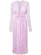 Carolina Herrera Plunge-neck Gathered Dress - Pink & Purple