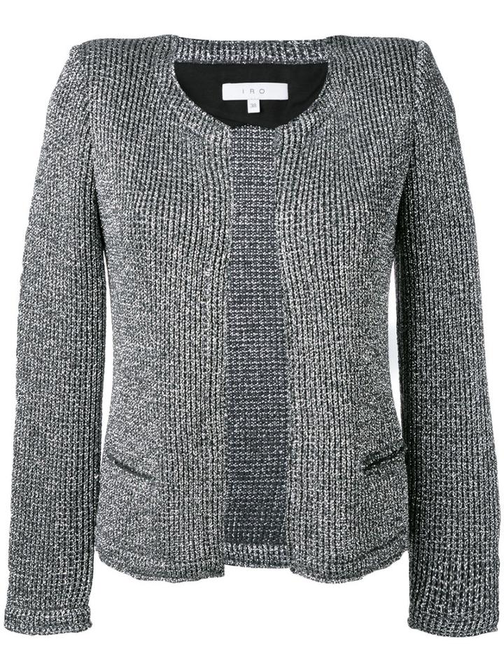 Iro 'wallace' Metallic (grey) Knit Jacket, Women's, Size: 42, Cotton/polyester/viscose/viscose