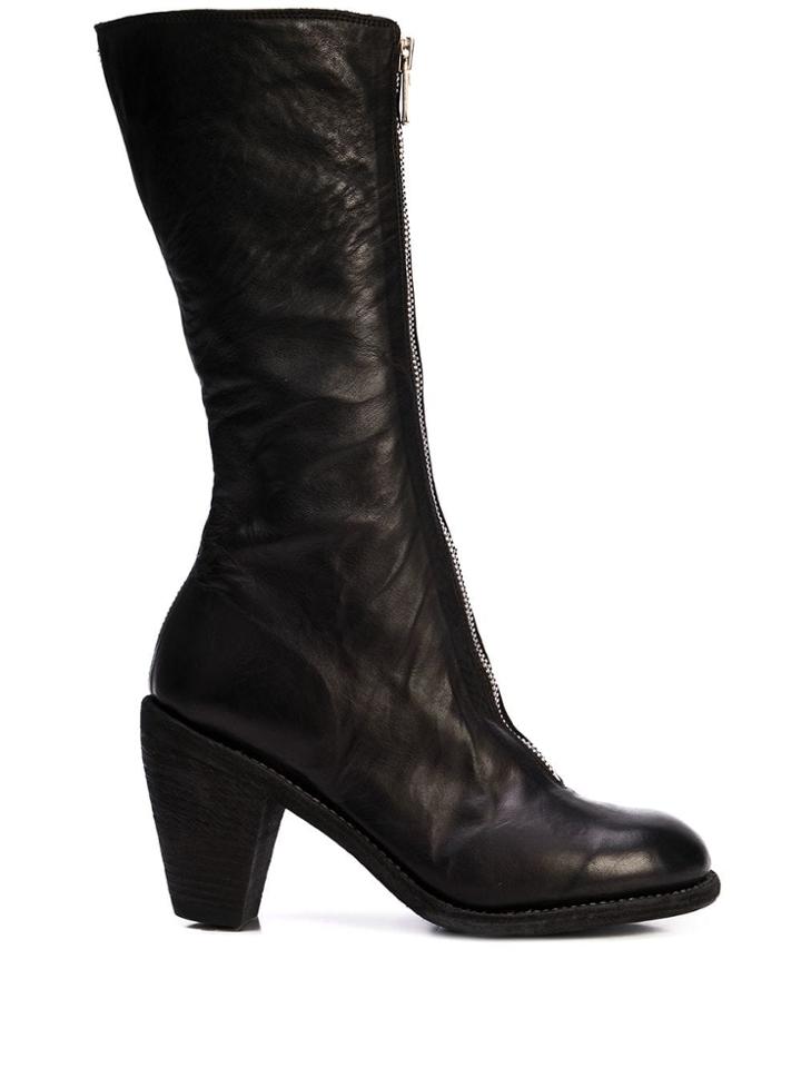 Guidi Mid-calf Zipped Boots - Black