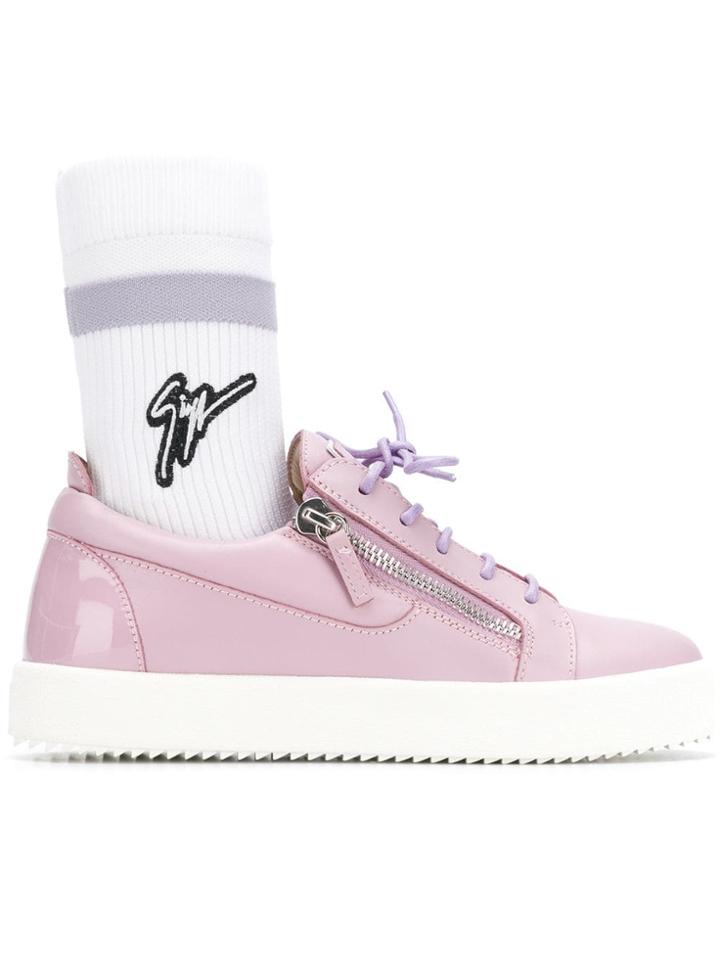 Giuseppe Zanotti Design Logo Sock Sneakers - Pink & Purple