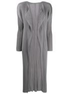 Pleats Please By Issey Miyake Lungo Con Tasche Coat - Grey