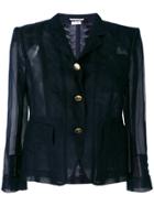 Thom Browne Sheer Cropped Jacket - Blue