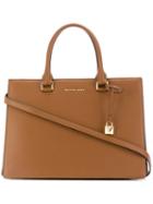 Michael Michael Kors - Logo Plaque Tote - Women - Calf Leather - One Size, Brown, Calf Leather