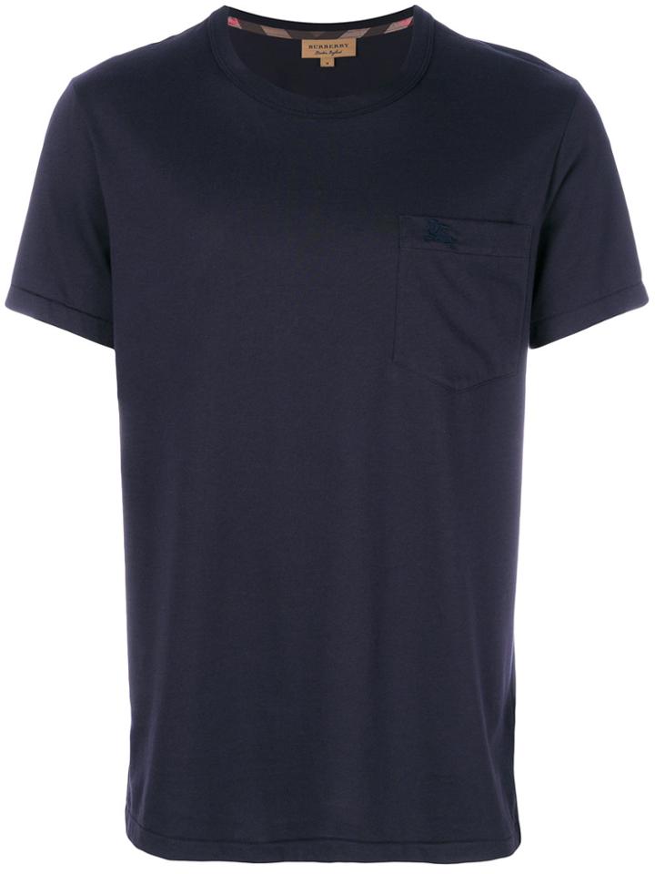 Burberry Front Logo Patch T-shirt - Blue