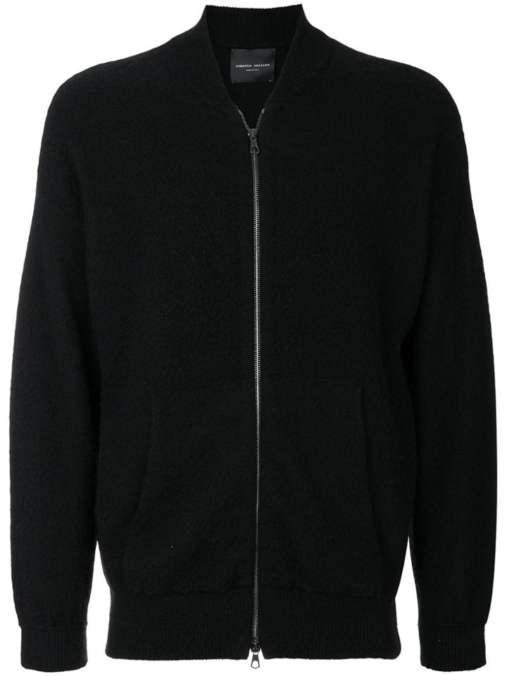 Roberto Collina Bomber Cardigan - Black