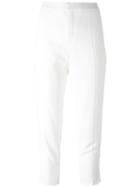 Chloé Slim Fit Cropped Trousers, Women's, Size: 40, White, Silk/acetate/viscose