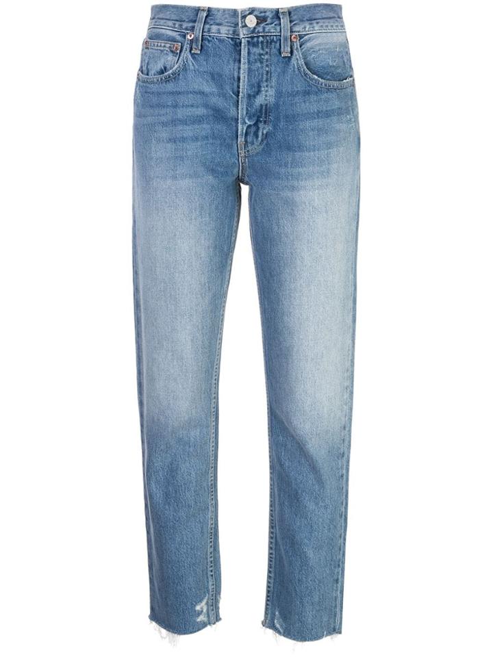 Trave Denim High Rise Straight Jeans - Blue