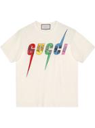 Gucci Oversize Cotton T-shirt With Gucci Blade - White
