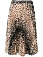 Marco De Vincenzo Leopard Print Pleated Skirt - Nude & Neutrals