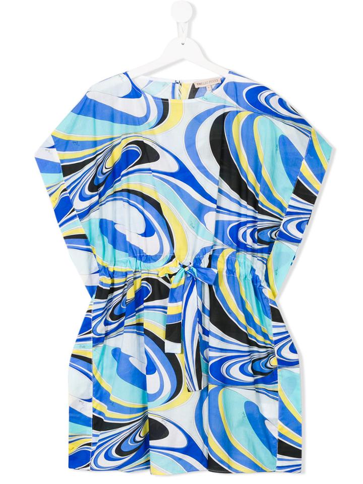 Emilio Pucci Junior Teen Psychedelic-print Kaftan Dress - Multicolour