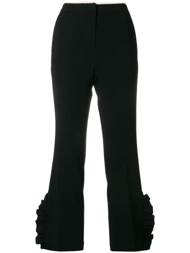 Nº21 Ruffle Trim Cropped Trousers - Black