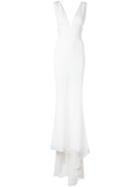 Stella Mccartney Plunge Neck Gown, Women's, Size: 38, White, Silk/spandex/elastane/acetate/viscose