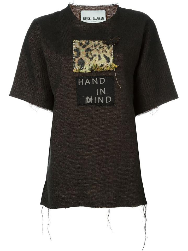 Heikki Salonen T-shirt With Patches, Women's, Size: Medium, Brown, Lurex/virgin Wool