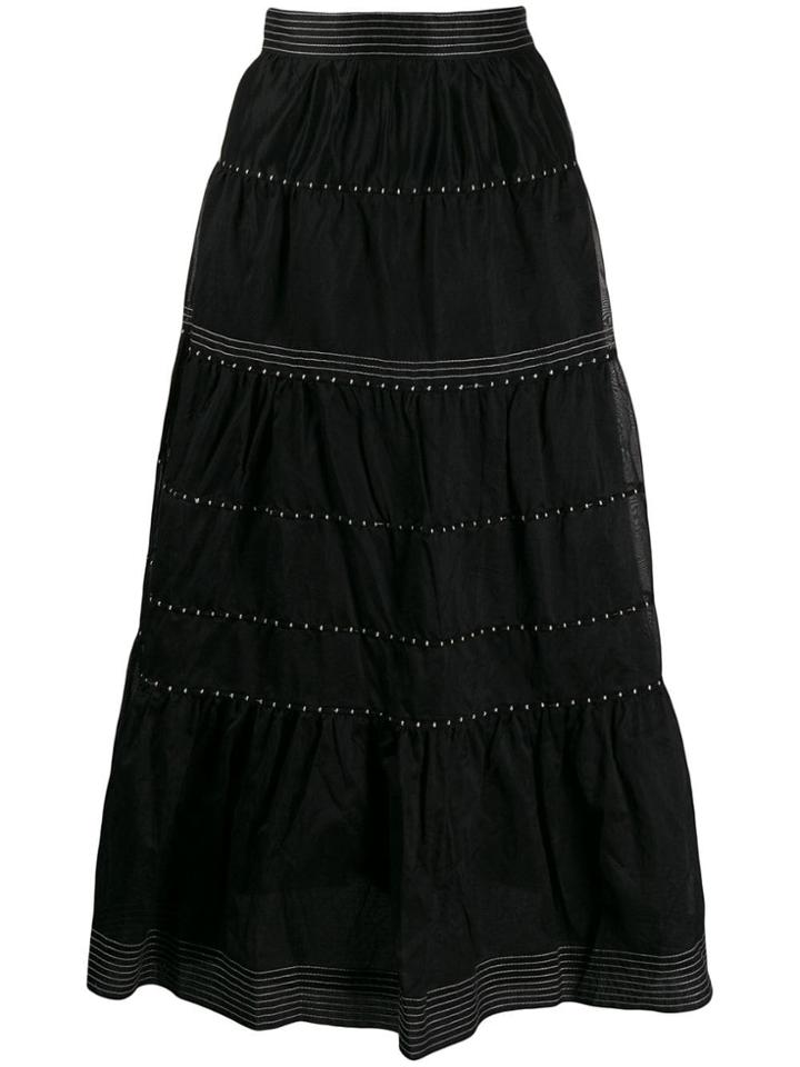 Ulla Johnson Embroidered Skirt - Black