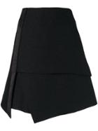 Karl Lagerfeld Lamé Asymmetric Mini Skirt - Black