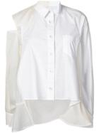 Sacai Asymmetric Mesh Panel Shirt - White