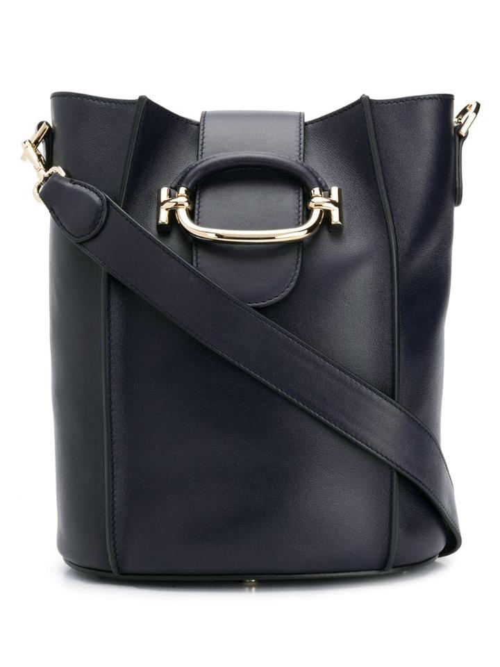 Tod's Logo Plaque Bucket Bag - Blue