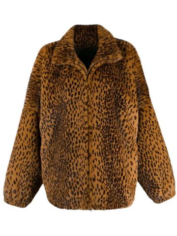 Sprwmn Oversized Faux Fur Jacket - Brown