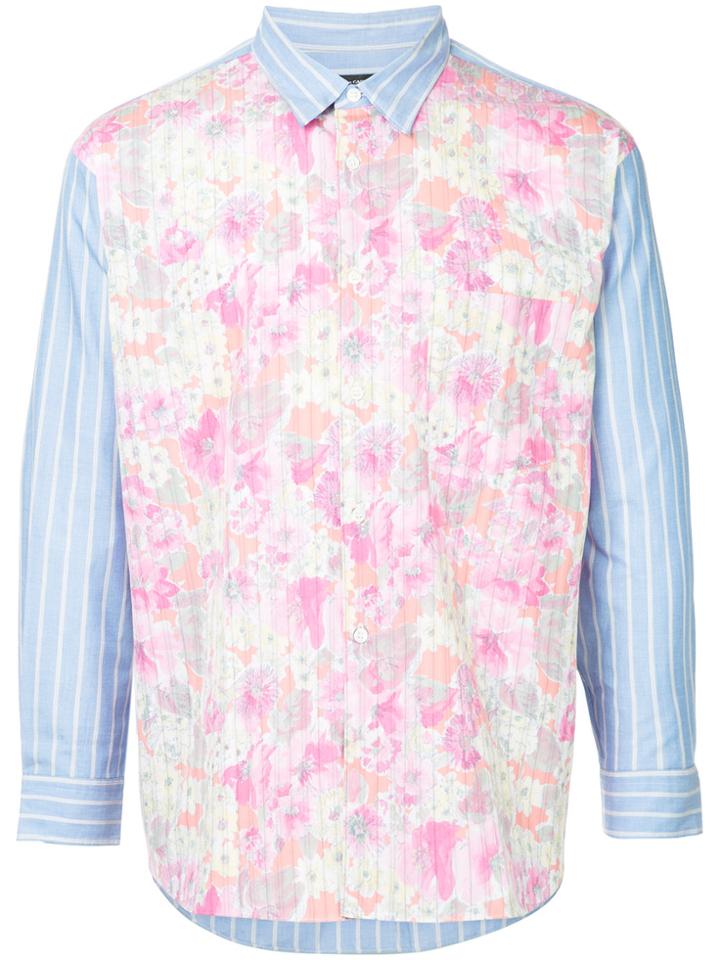Comme Des Garçons Vintage Striped Floral Shirt - Multicolour
