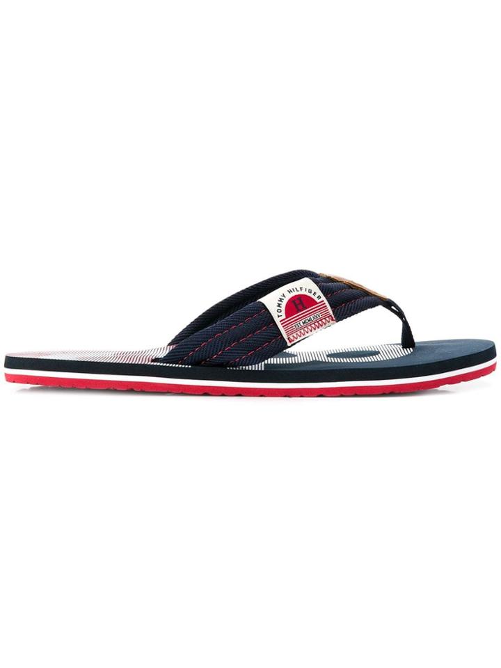 Tommy Hilfiger Logo Flip Flops - Blue