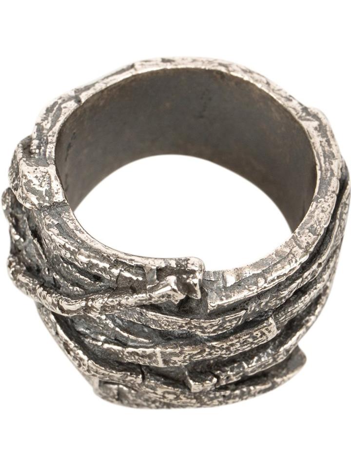 Tobias Wistisen Twig Effect Ring, Adult Unisex, Size: 64, Metallic