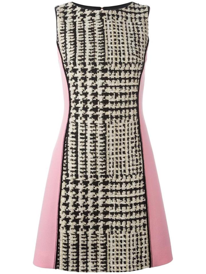Fausto Puglisi - Panelled Houndstooth Dress - Women - Silk/cotton/linen/flax/virgin Wool - 38, Silk/cotton/linen/flax/virgin Wool