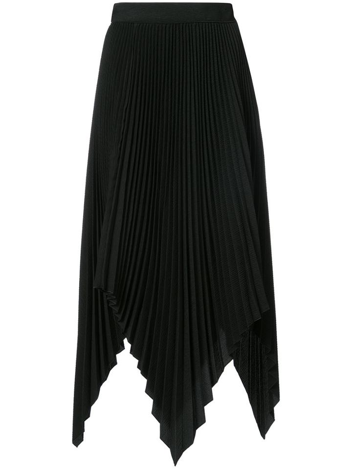 Proenza Schouler - Asymmetric Pleated Skirt - Women - Polyester - 2, Black, Polyester