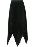 Proenza Schouler - Asymmetric Pleated Skirt - Women - Polyester - 2, Black, Polyester