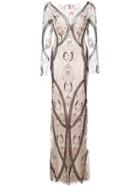 Patbo Hand Embellished Tulle Gown - Pink & Purple