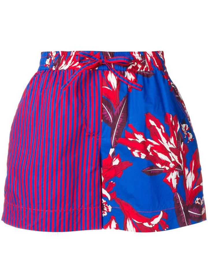 P.a.r.o.s.h. Contrast Panel Shorts - Blue