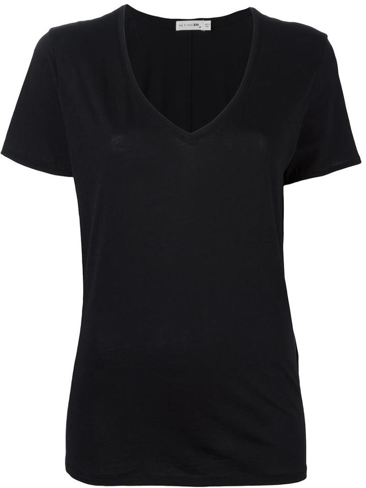 Rag & Bone /jean Classic V-neck T-shirt, Women's, Size: Large, Black, Cotton