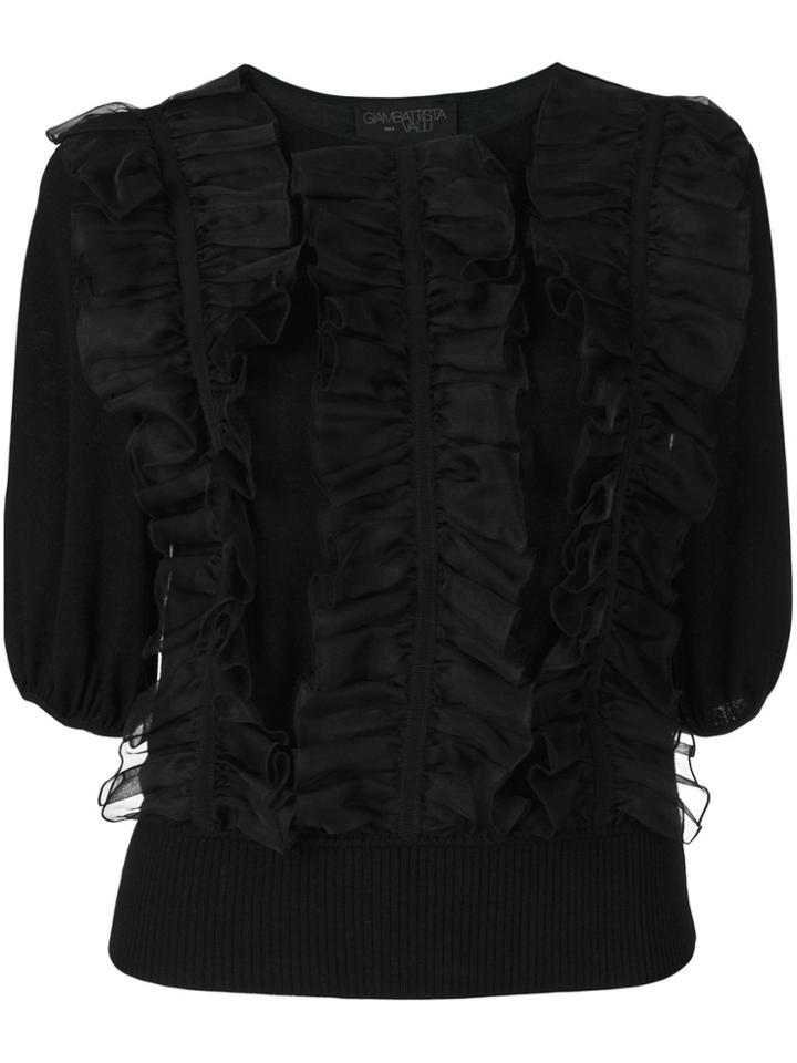 Giambattista Valli Shirt With Sheer Frill Details - Black
