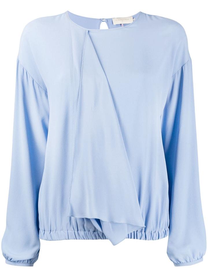 L'autre Chose Draped Front Blouse - Blue